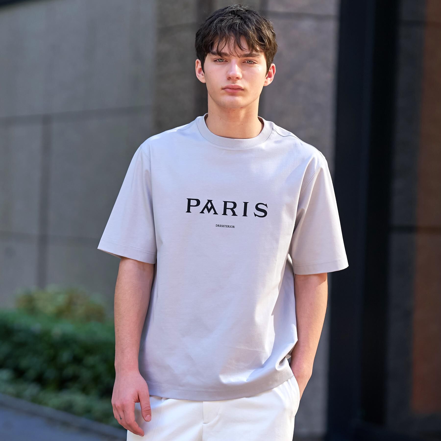 DRESSTERIOR「【接触冷感／UVカット／抗菌防臭／しわ防止】クールデオドラント ロゴTシャツ」|Tシャツ・カットソー|ライトグレー(011