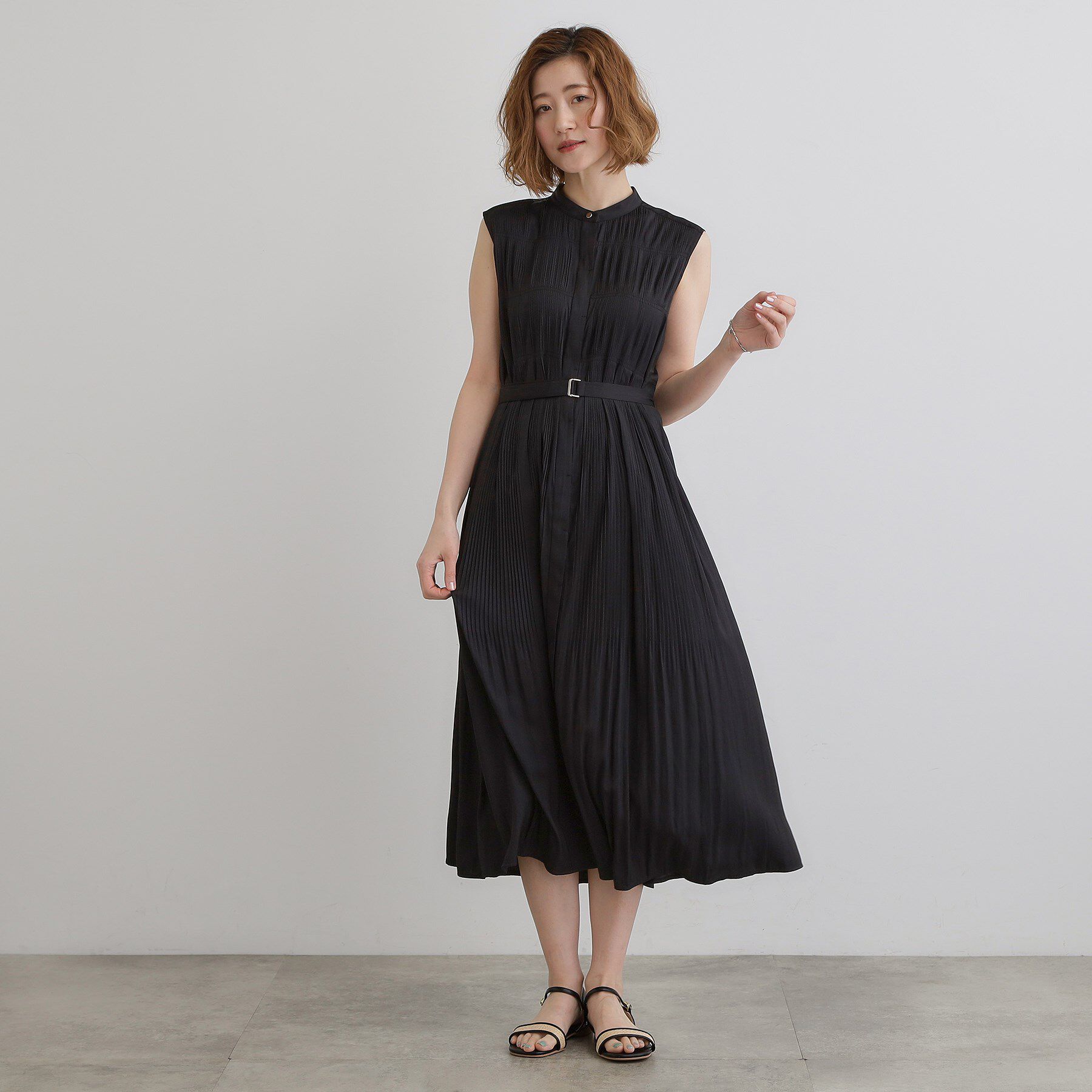 grove「贅沢プリーツが華やかなシャンブレープリーツワンピース」|ワンピース|