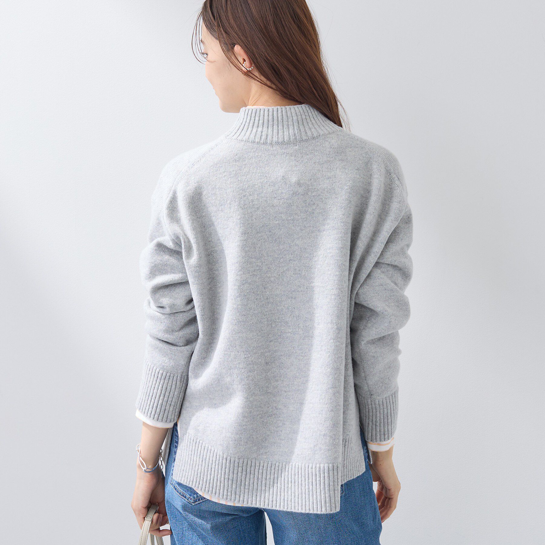 INDIVI「【カシミヤ混】ミドルゲージ ハイネックニット」|ニット・セーター|