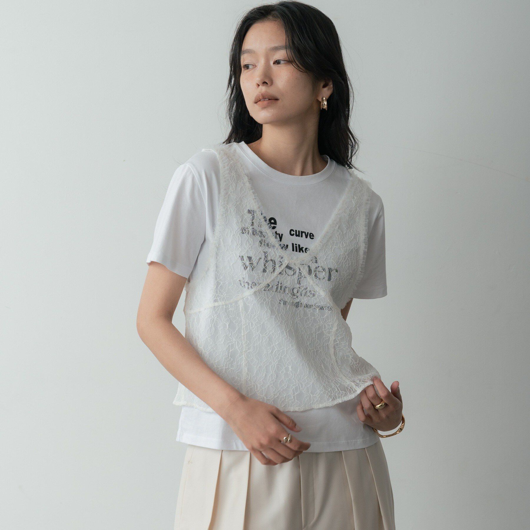 GALLEST「メッセージプリントクルーネックTシャツ」|Tシャツ・カットソー|