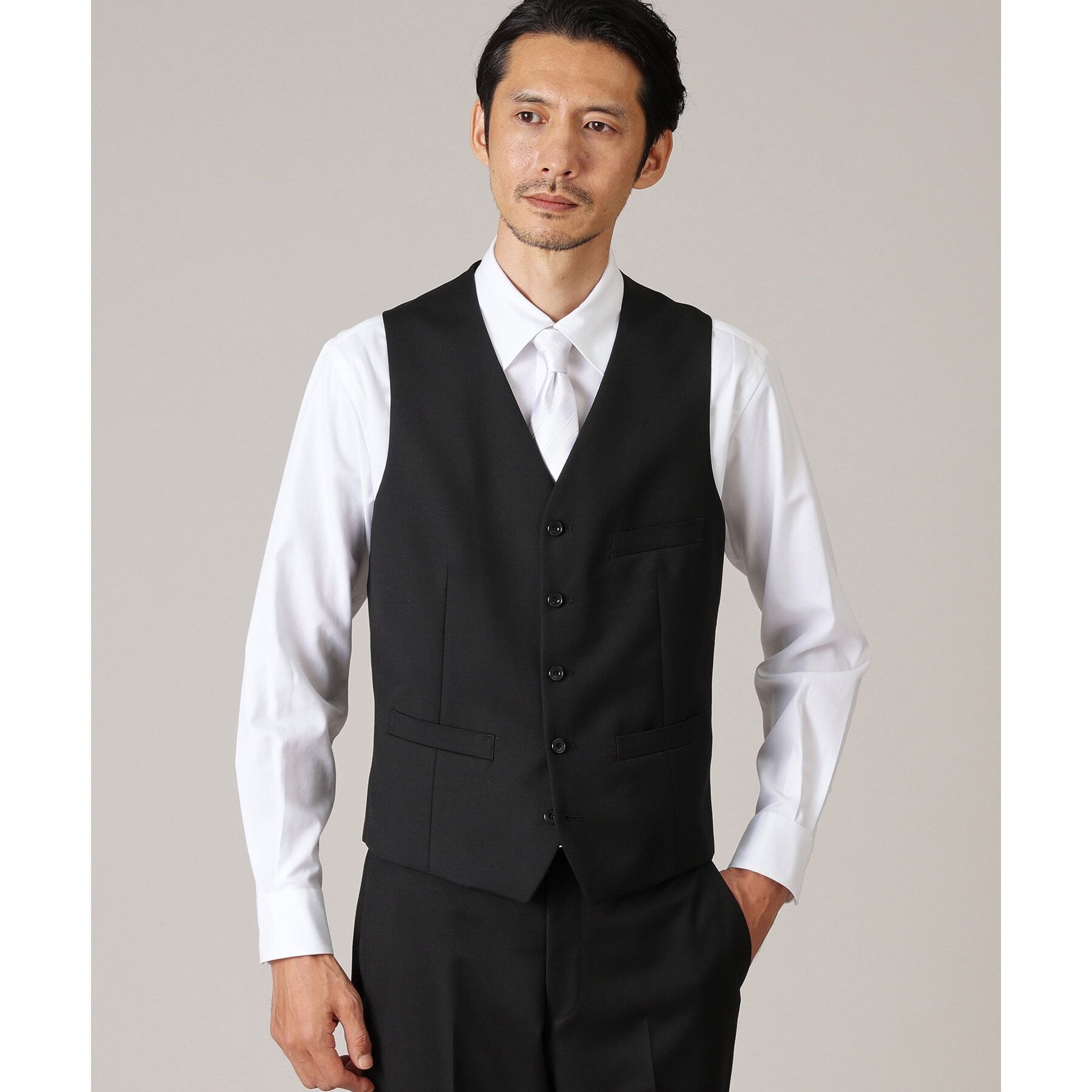 TAKEO KIKUCHI「【冠婚葬祭/3ピース対応】サージ ベスト」|スーツ|
