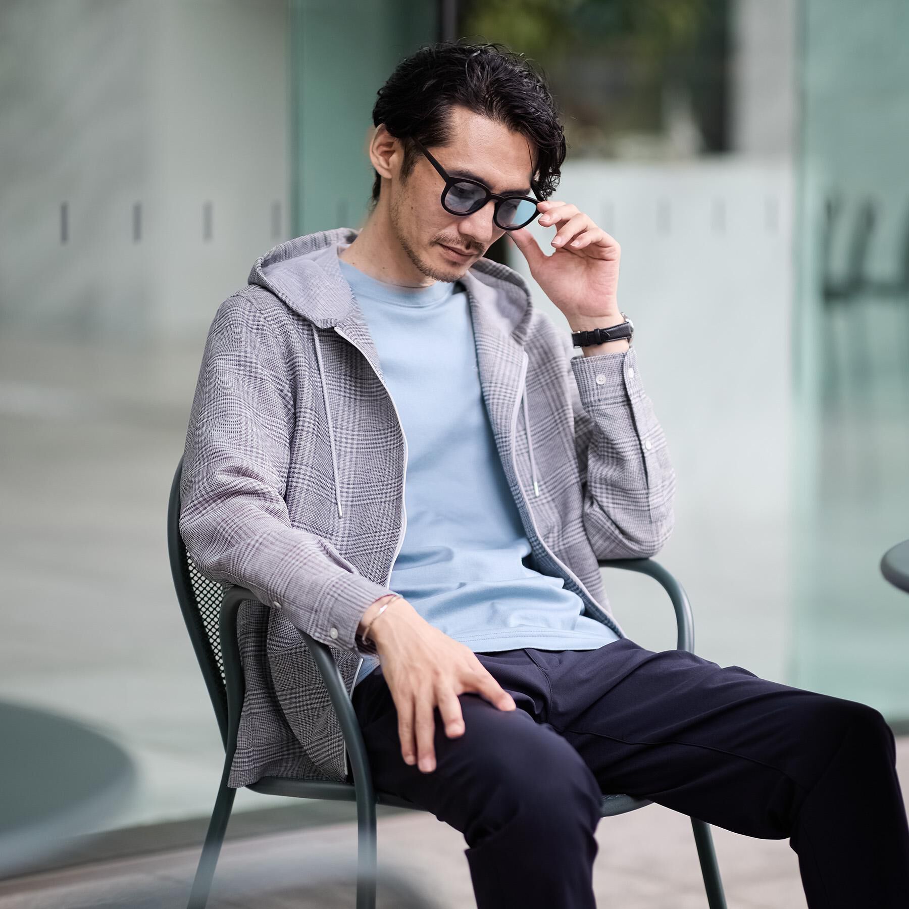 TAKEO KIKUCHI「【軽羽織】カラミ織り フード羽織りシャツ」|シャツ・ブラウス|