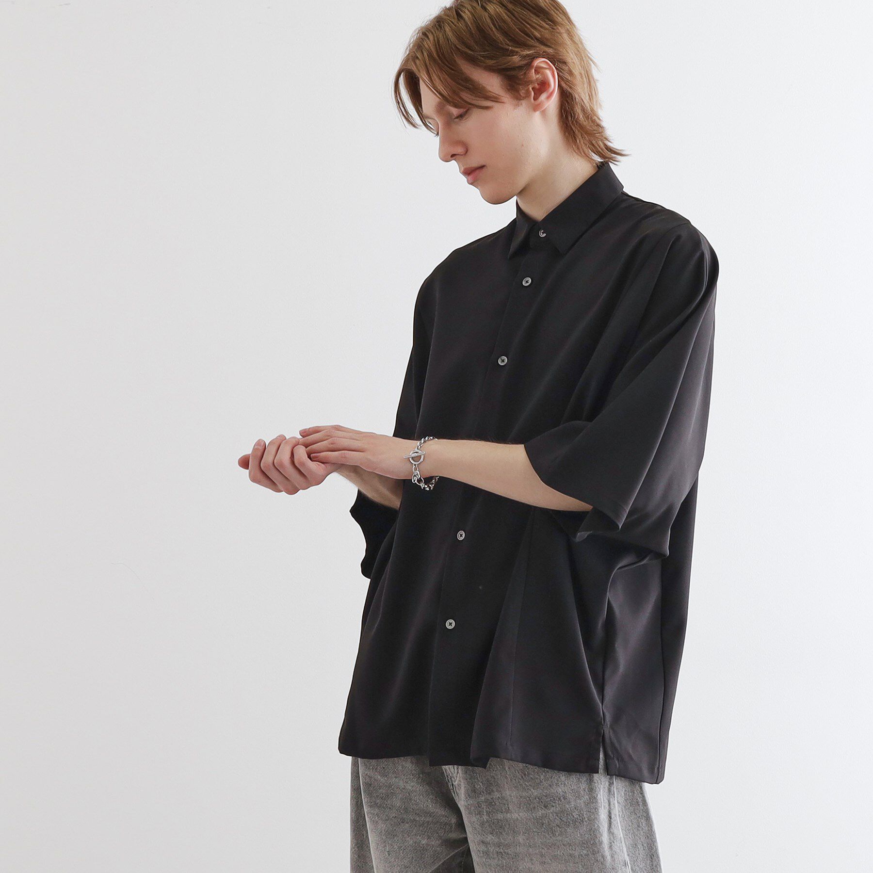 tk.TAKEO KIKUCHI「アソートドルマンシャツ」|シャツ・ブラウス|ブラック(019)