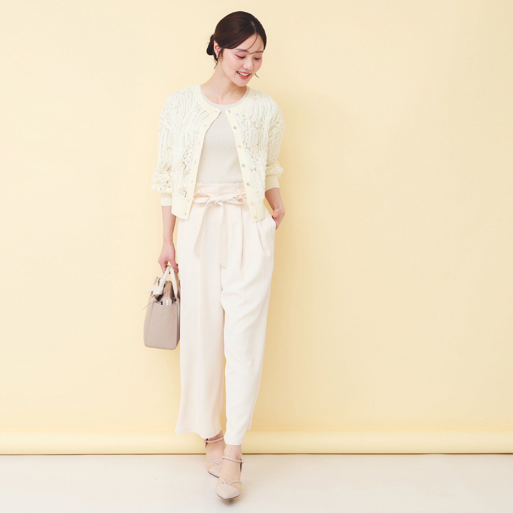 index「シアー幾何刺繍カーディガン【洗濯機OK】」|カーディガン|