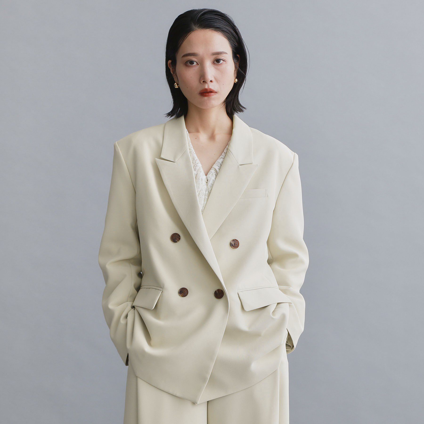 OPAQUE.CLIP「【es】ダブルブレストテーラードジャケット/セットアップ対応可【洗える】」|テーラードジャケット|