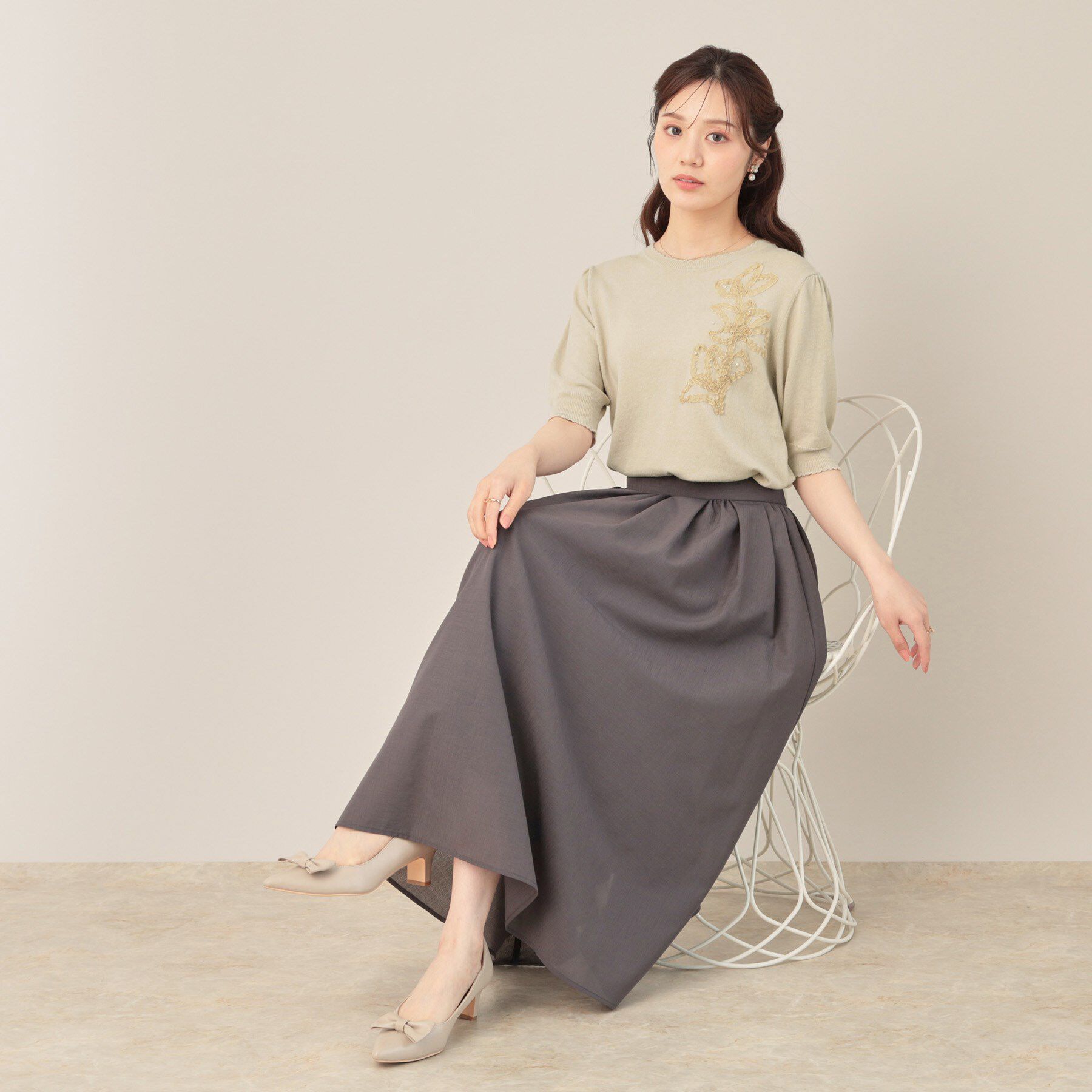 Couture broach「オーガンフリルフラワーニット」|ニット・セーター|