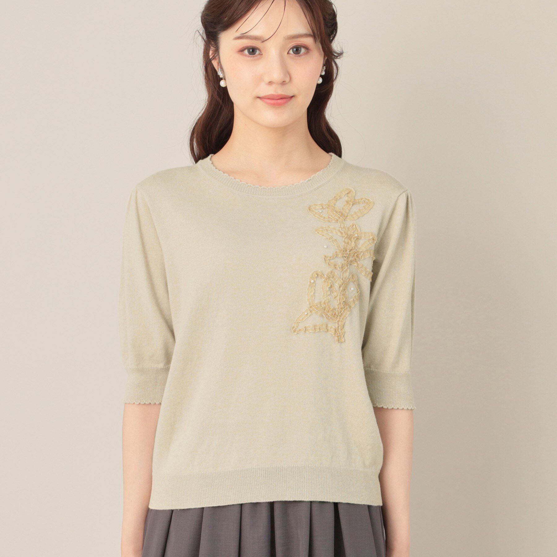 Couture broach「オーガンフリルフラワーニット」|ニット・セーター|