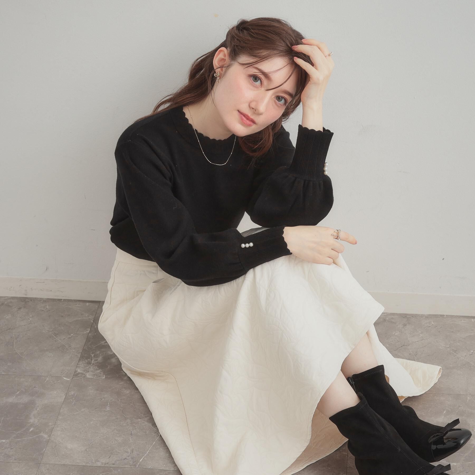 Couture broach「【洗える/スカラデザイン】パフスリーブ ニット」|ニット・セーター|