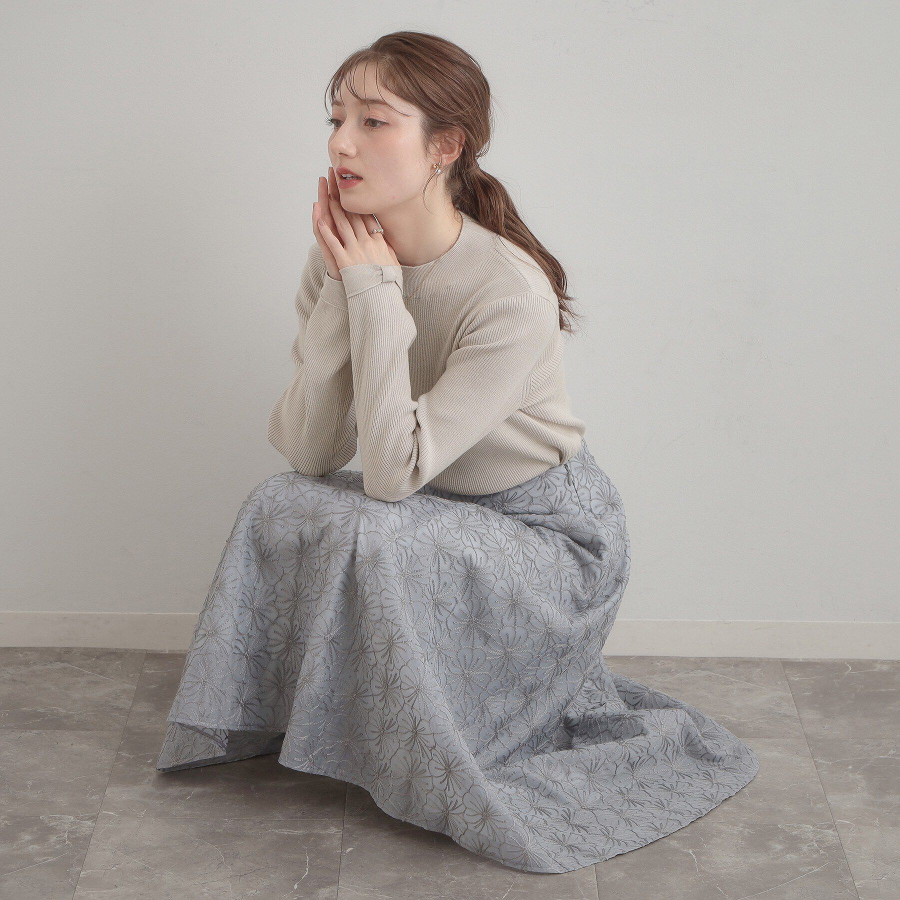 Couture broach「【洗える・着映え】袖リボン リブニット」|ニット・セーター|