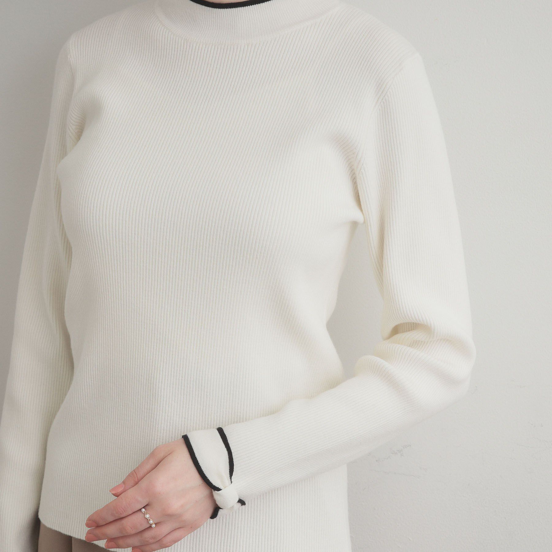 Couture broach「【洗える・着映え】袖リボン リブニット」|ニット・セーター|