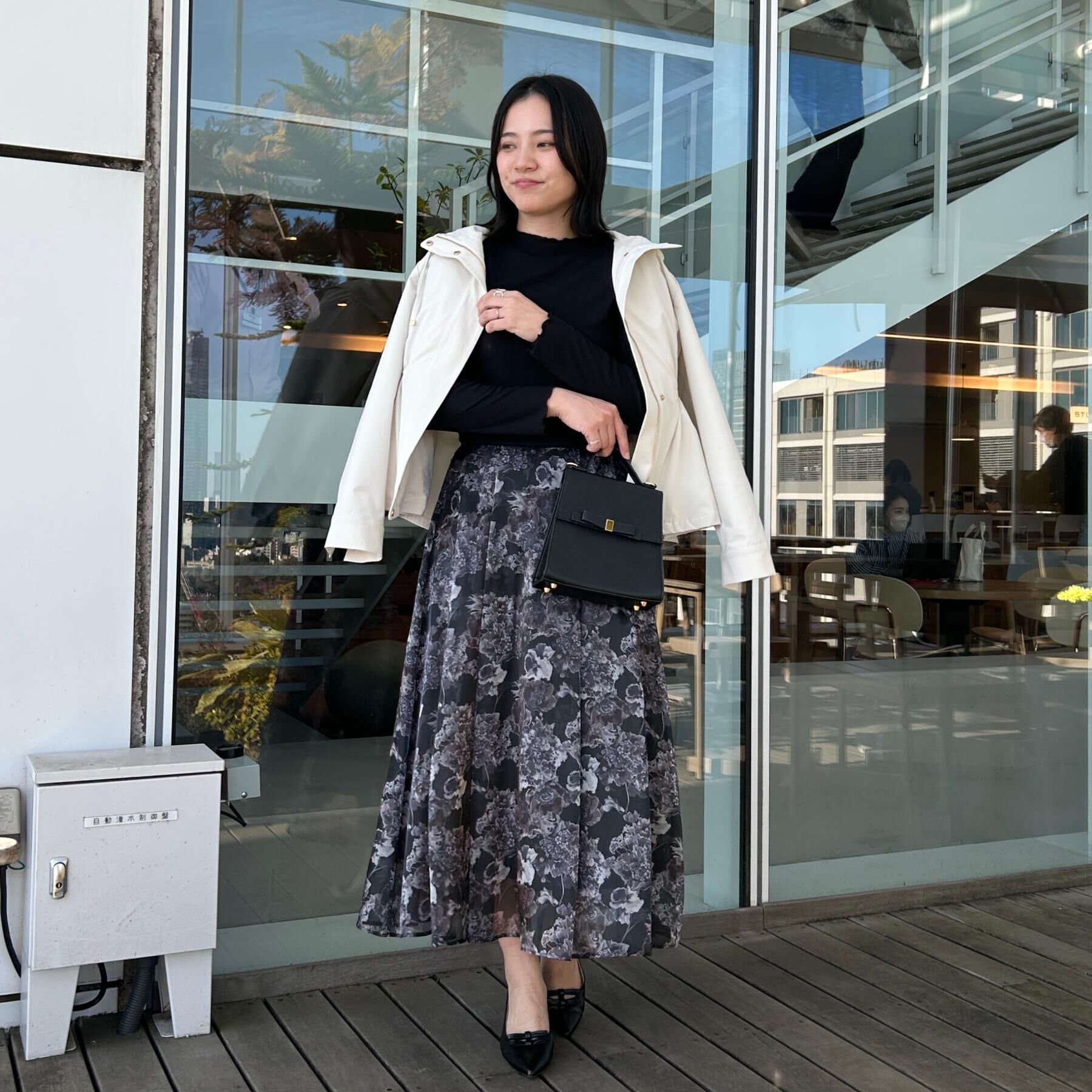 Couture broach「【洗える・通勤】Springオーガンフルールスカート」|スカート|