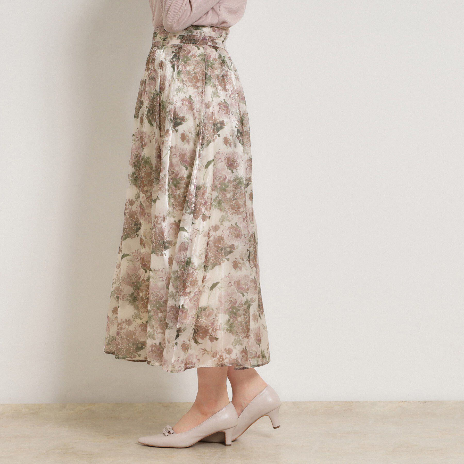 Couture broach「【洗える・通勤】Springオーガンフルールスカート」|スカート|