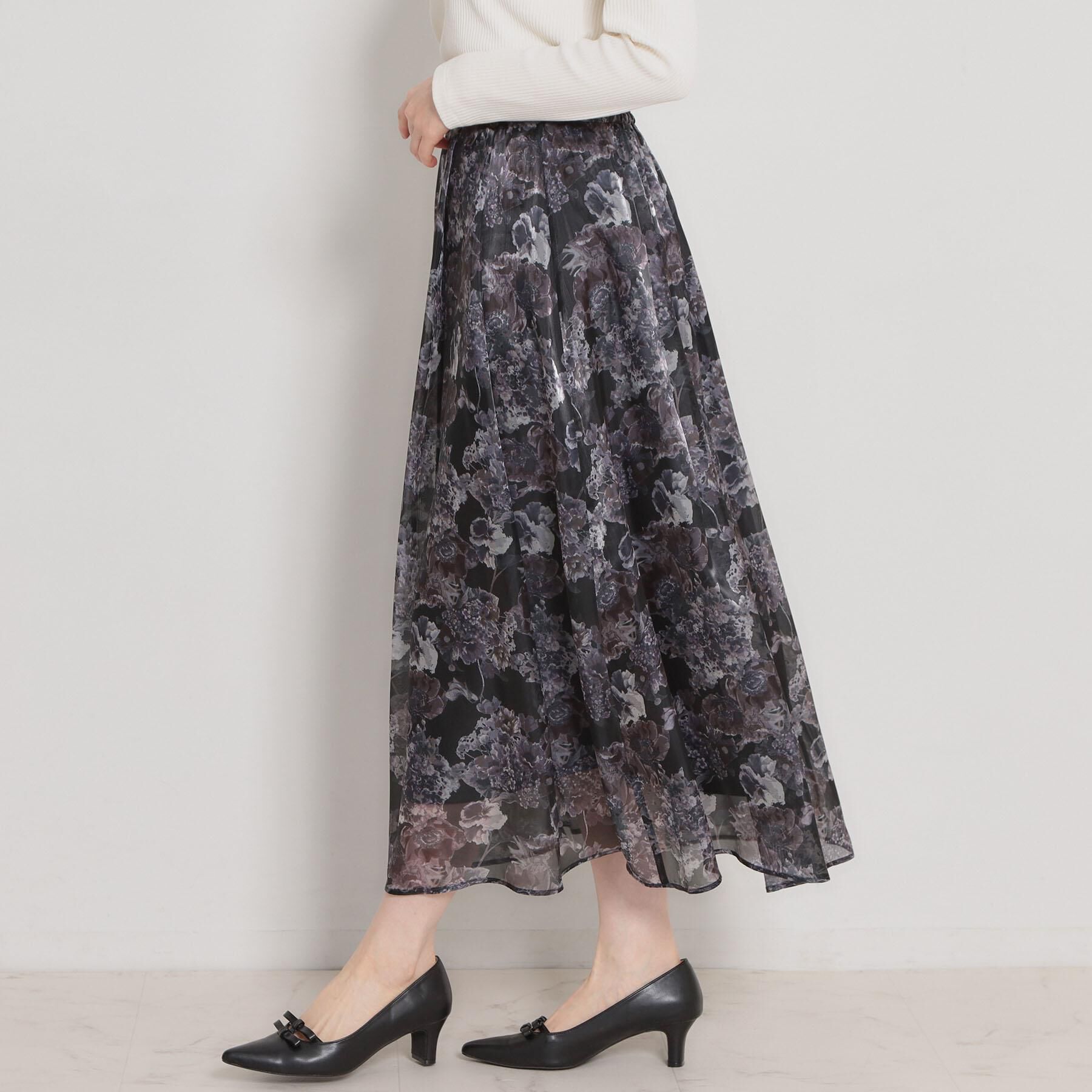 Couture broach「【洗える・通勤】Springオーガンフルールスカート」|スカート|