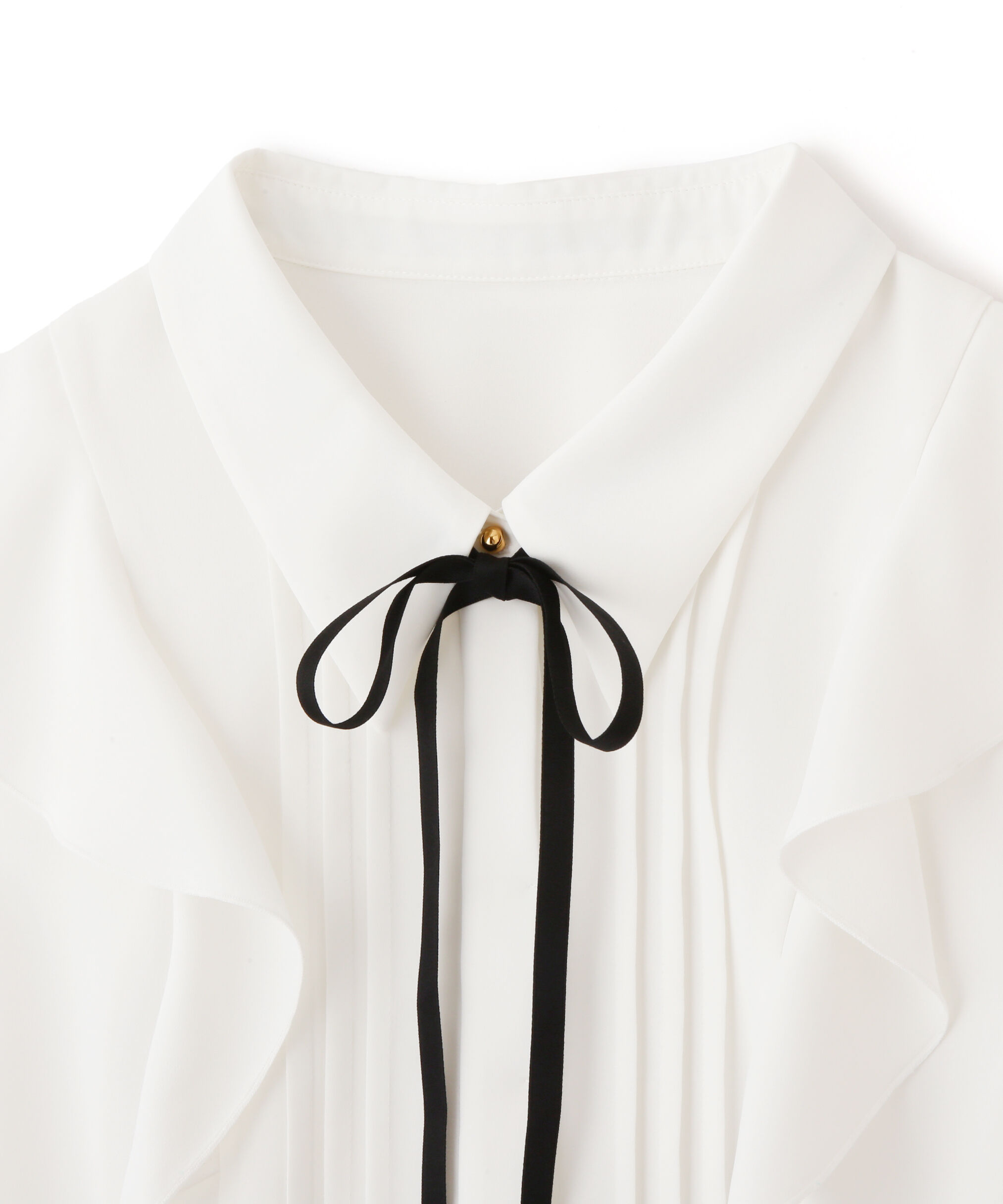  「リボン付きピンタックノースリーブブラウス」|シャツ・ブラウス|