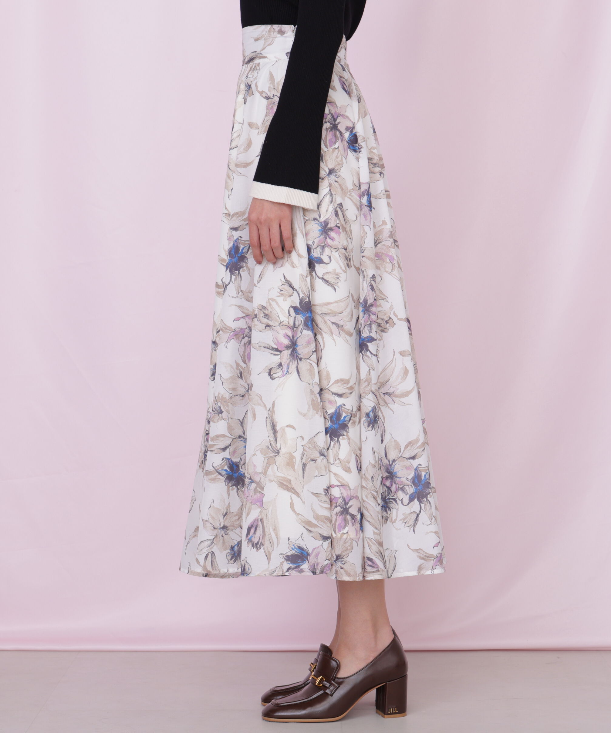  「シアーアートフラワープリントスカート」|スカート|