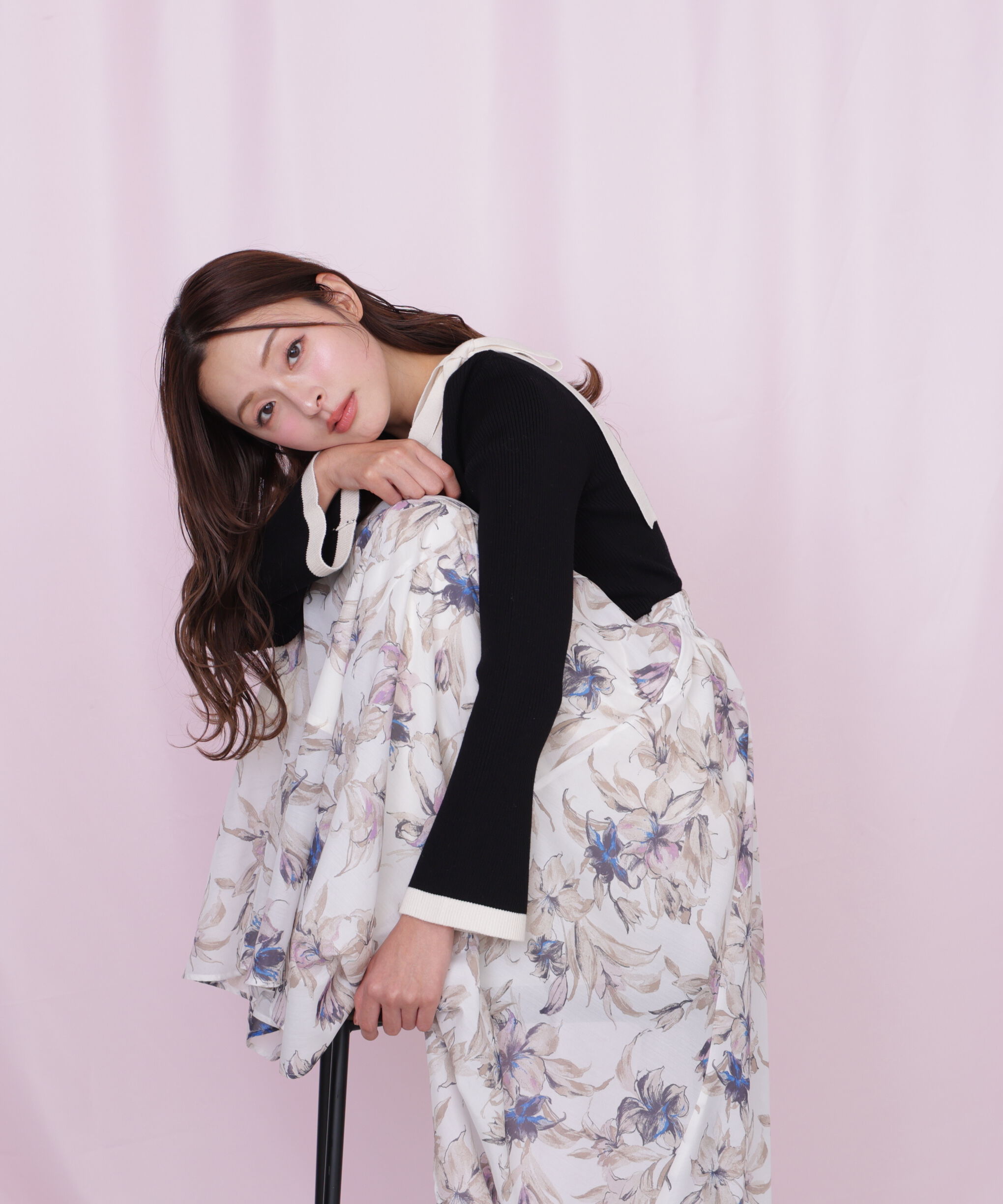  「シアーアートフラワープリントスカート」|スカート|