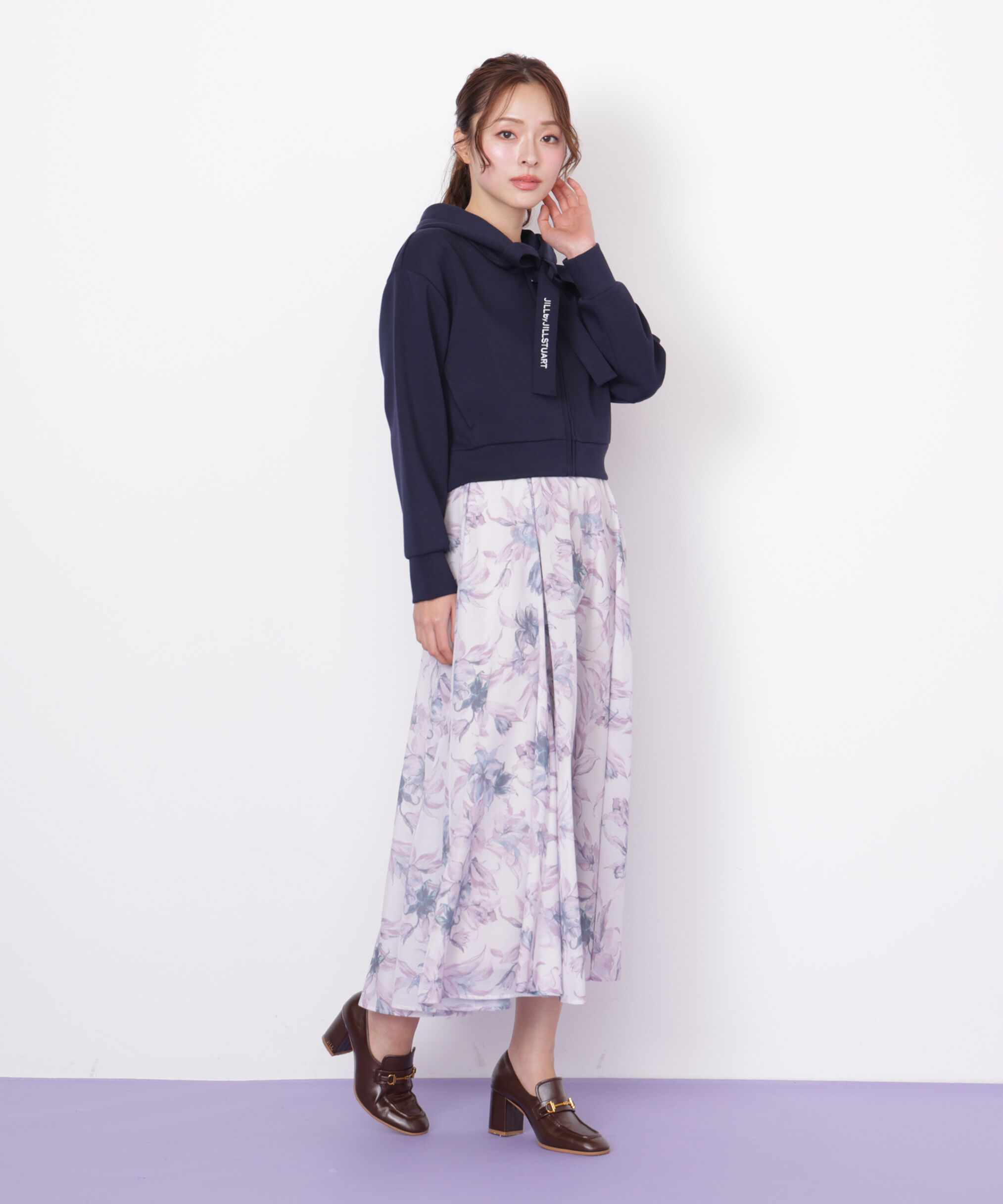  「シアーアートフラワープリントスカート」|スカート|