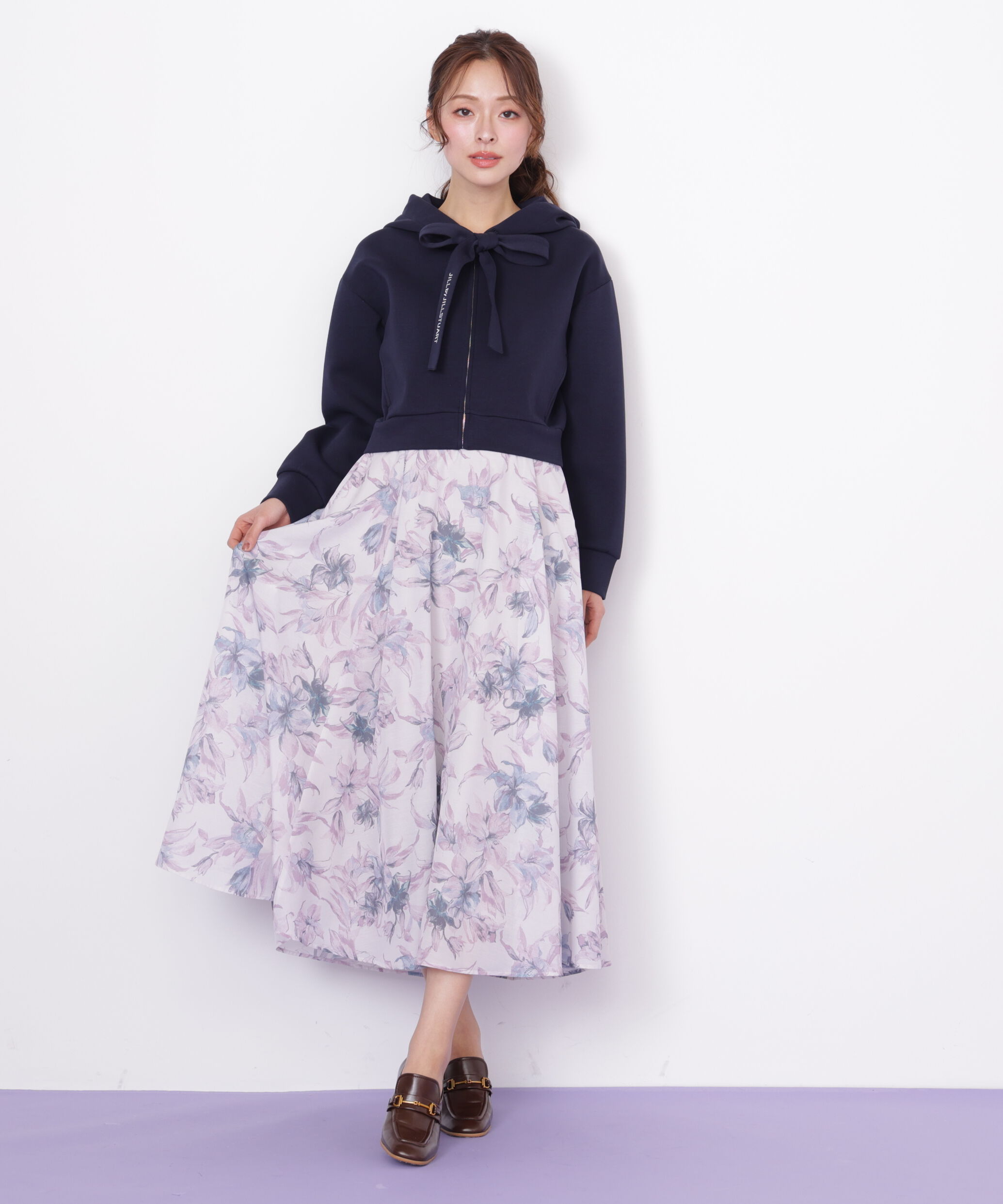  「シアーアートフラワープリントスカート」|スカート|