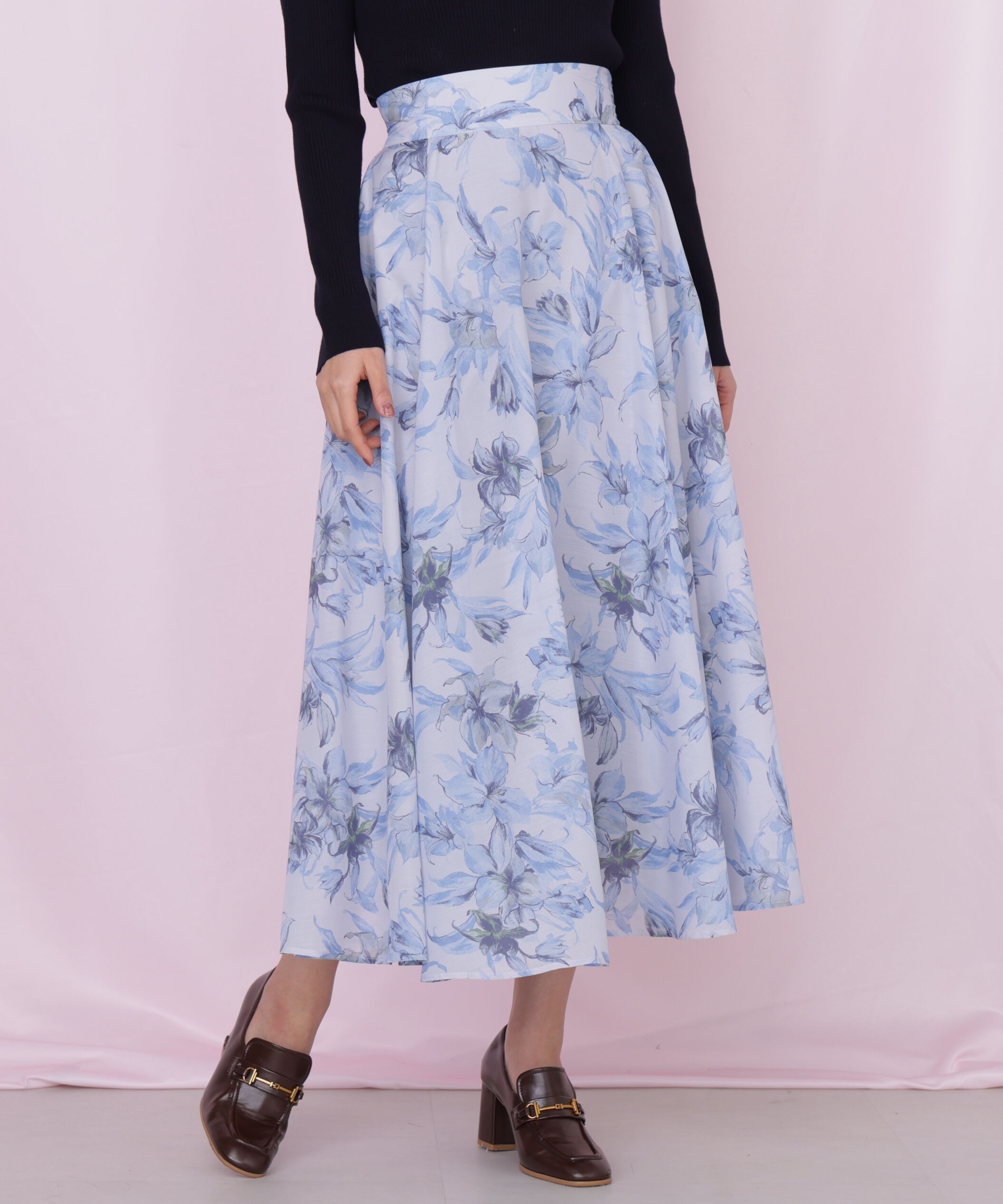  「シアーアートフラワープリントスカート」|スカート|