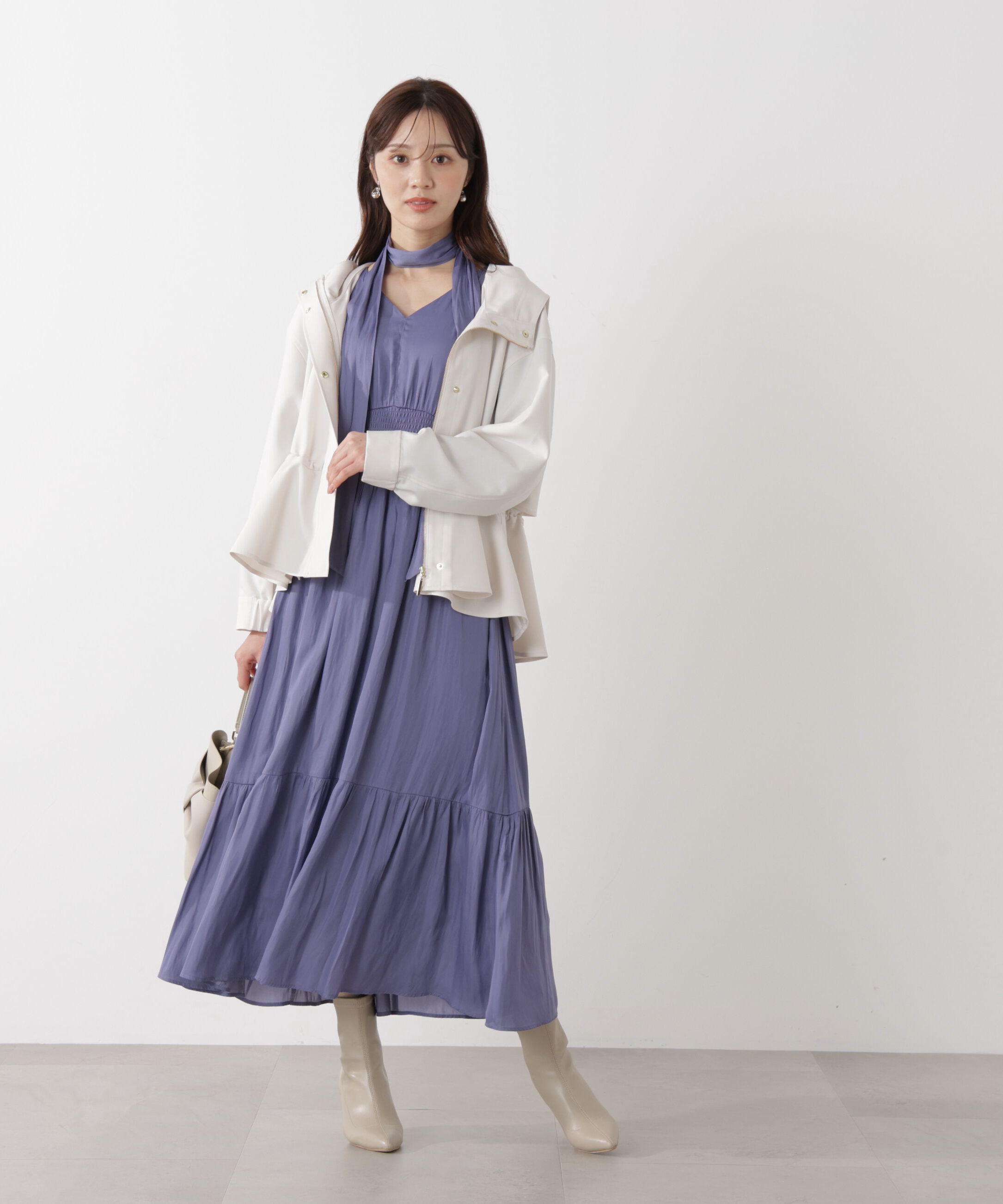 PROPORTION BODY DRESSING「タイ付きギャザーワンピース」|ワンピース|