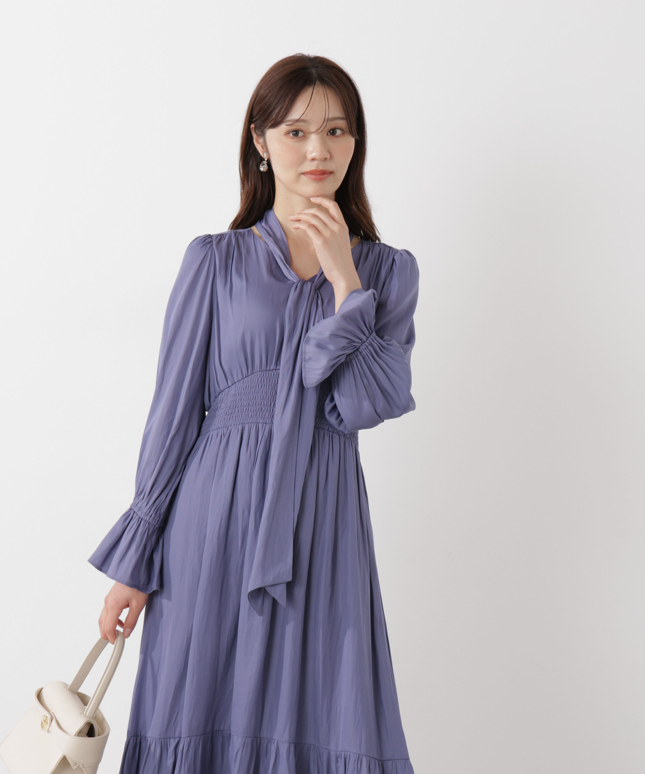 PROPORTION BODY DRESSING「タイ付きギャザーワンピース」|ワンピース|