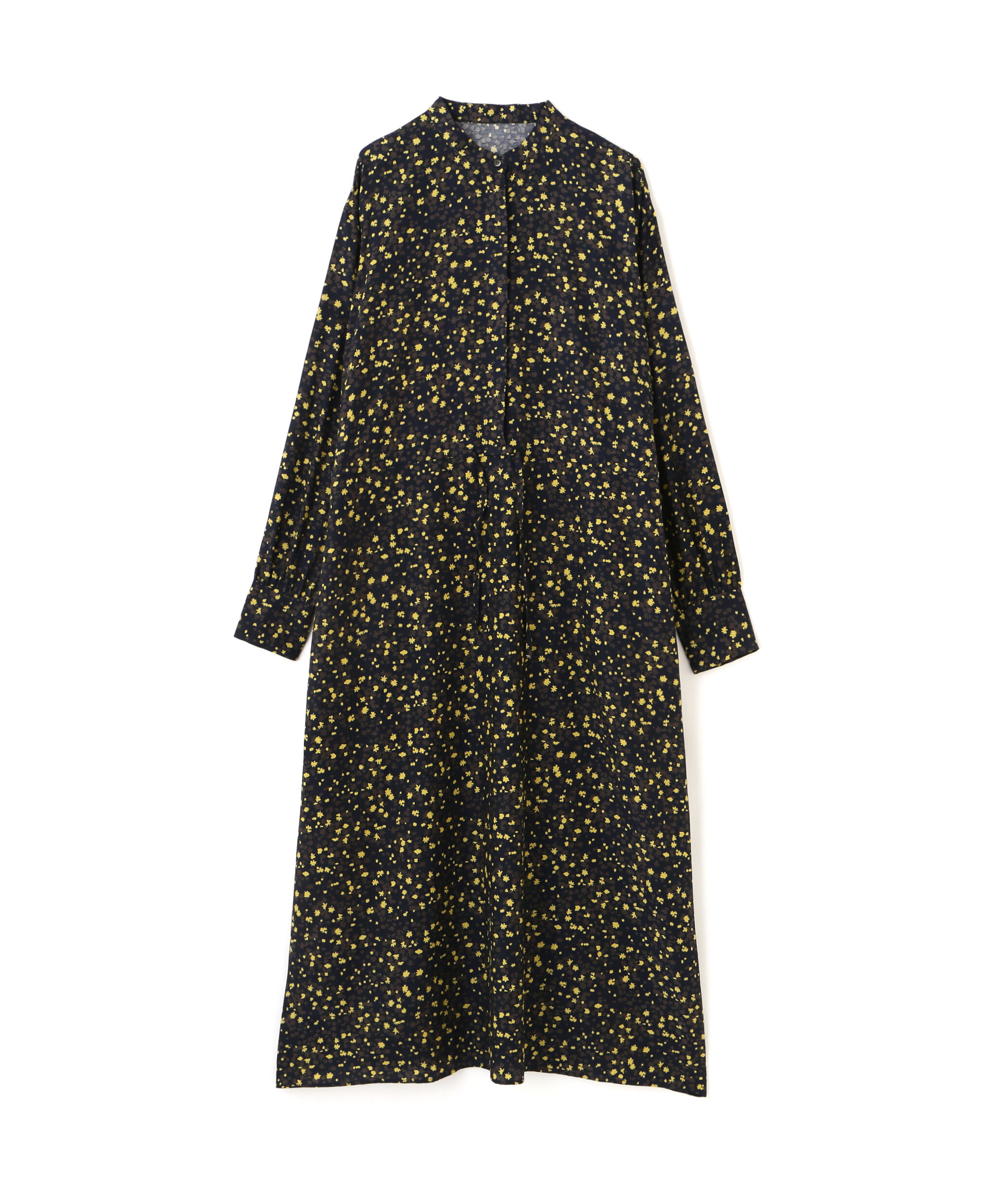  「プチフラワープリントブラウジングバンドカラーワンピース」|ワンピース|