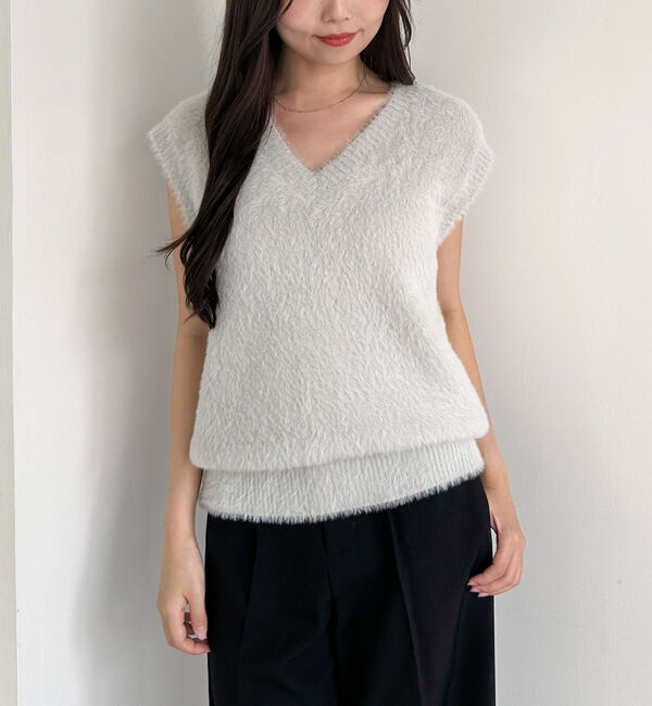 archives「ダブルフェイスフェザーニットベスト」|ニット・セーター|