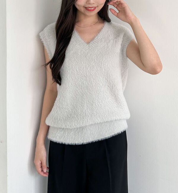 archives「ダブルフェイスフェザーニットベスト」|ニット・セーター|