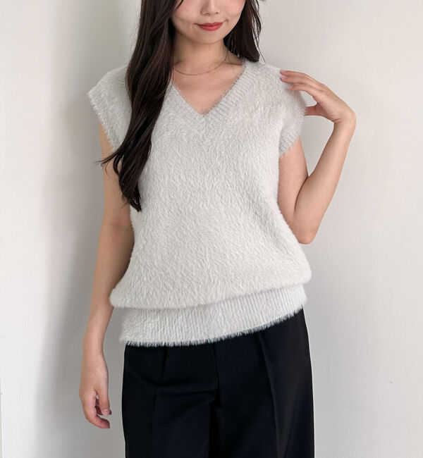 archives「ダブルフェイスフェザーニットベスト」|ニット・セーター|