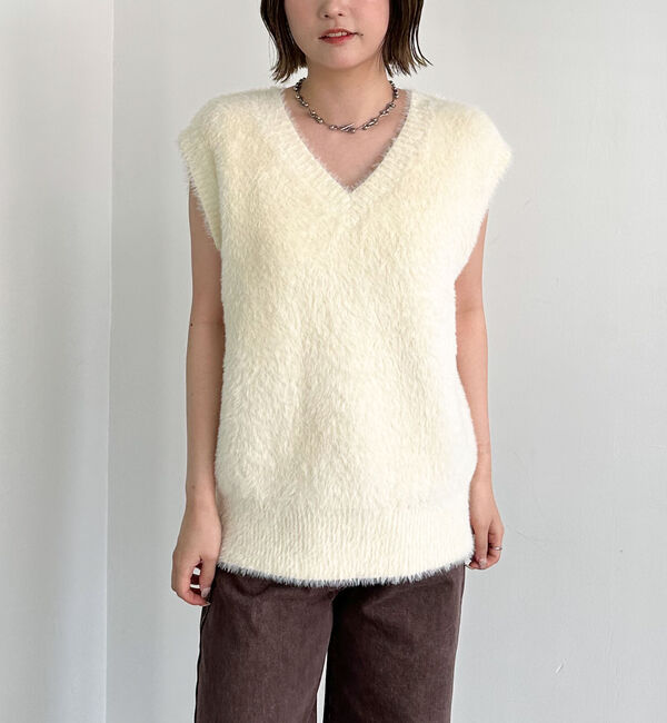 archives「ダブルフェイスフェザーニットベスト」|ニット・セーター|