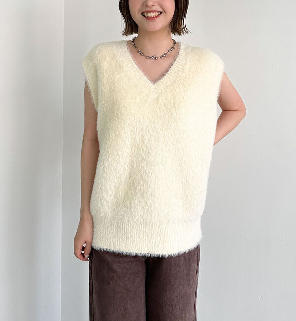 archives「ダブルフェイスフェザーニットベスト」|ニット・セーター|