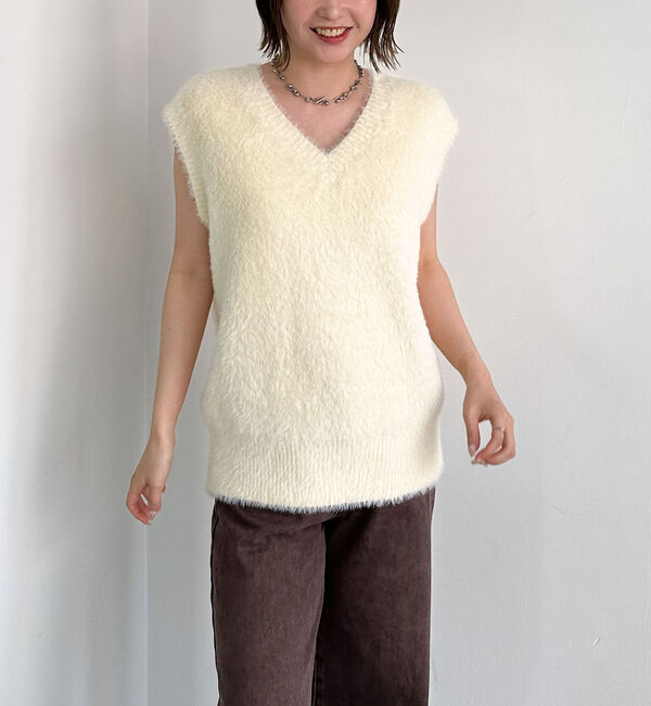 archives「ダブルフェイスフェザーニットベスト」|ニット・セーター|
