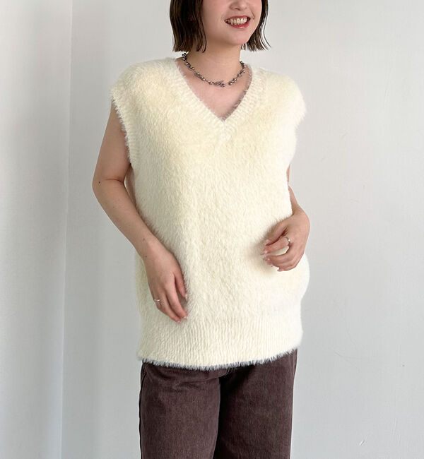 archives「ダブルフェイスフェザーニットベスト」|ニット・セーター|