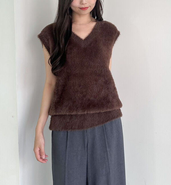 archives「ダブルフェイスフェザーニットベスト」|ニット・セーター|