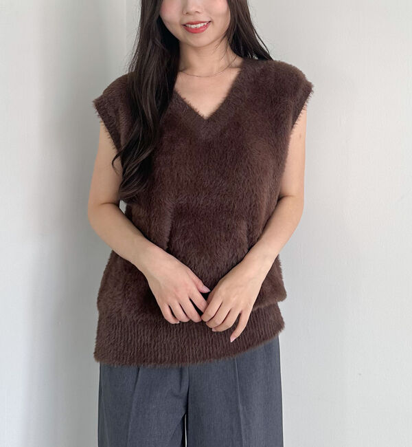 archives「ダブルフェイスフェザーニットベスト」|ニット・セーター|