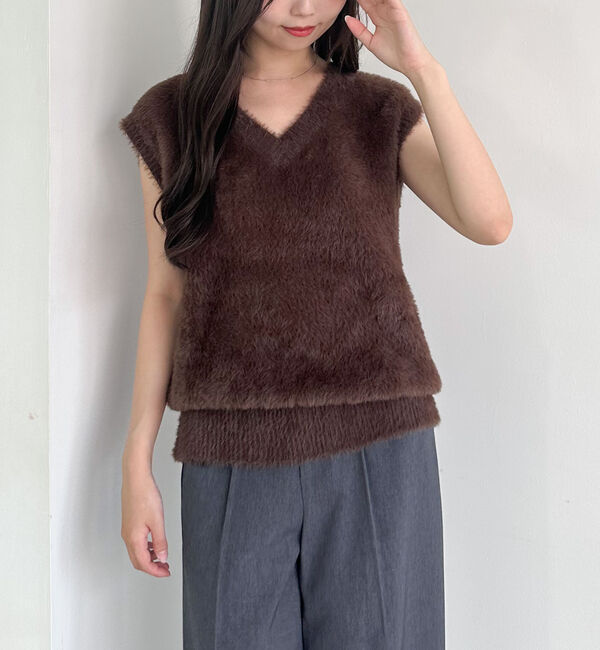 archives「ダブルフェイスフェザーニットベスト」|ニット・セーター|