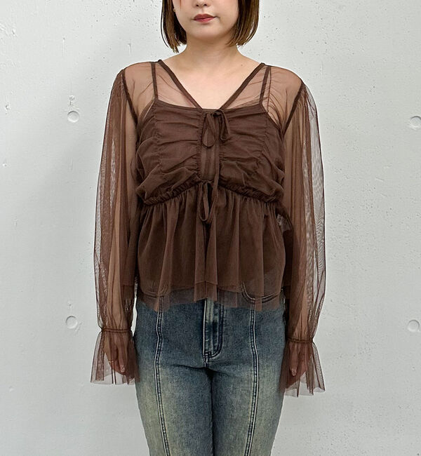 archives「チュールギャザーペプラムブラウス」|Tシャツ・カットソー|