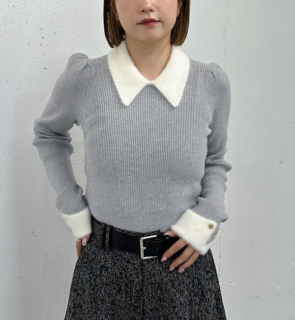 archives「フェザーカラークラシカルリブニット／」|ニット・セーター|GRAY
