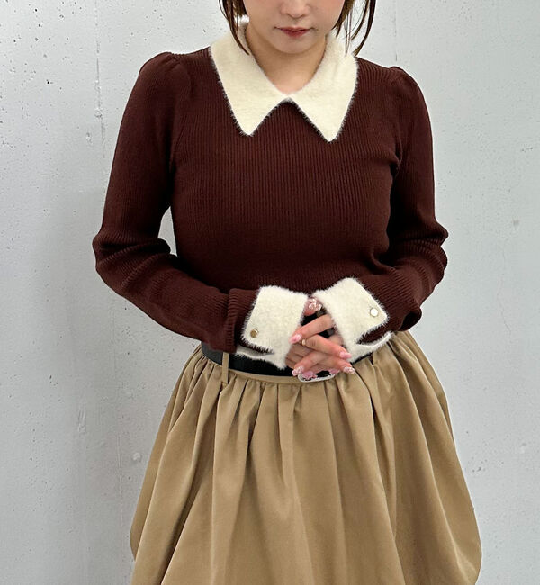 archives「フェザーカラークラシカルリブニット／」|ニット・セーター|BROWN