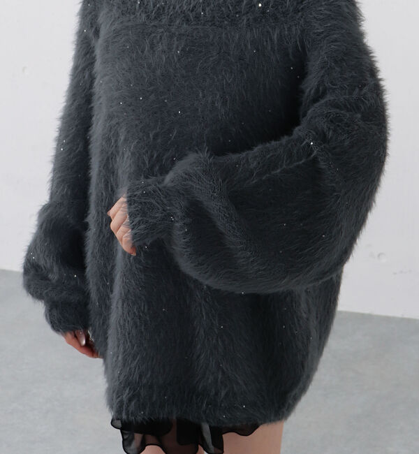 archives「スパンコールフェザーオフショルミドルニットプルオーバー」|ニット・セーター|