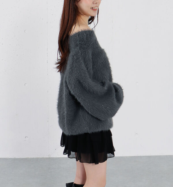 archives「スパンコールフェザーオフショルミドルニットプルオーバー」|ニット・セーター|