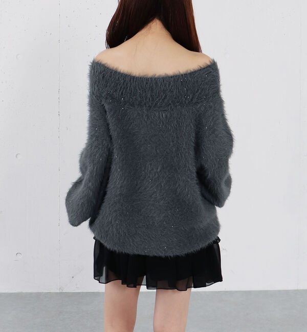 archives「スパンコールフェザーオフショルミドルニットプルオーバー」|ニット・セーター|