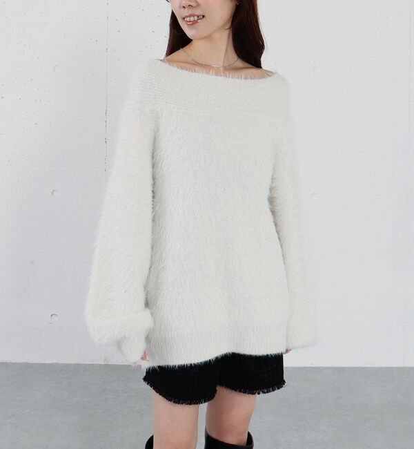 archives「スパンコールフェザーオフショルミドルニットプルオーバー」|ニット・セーター|