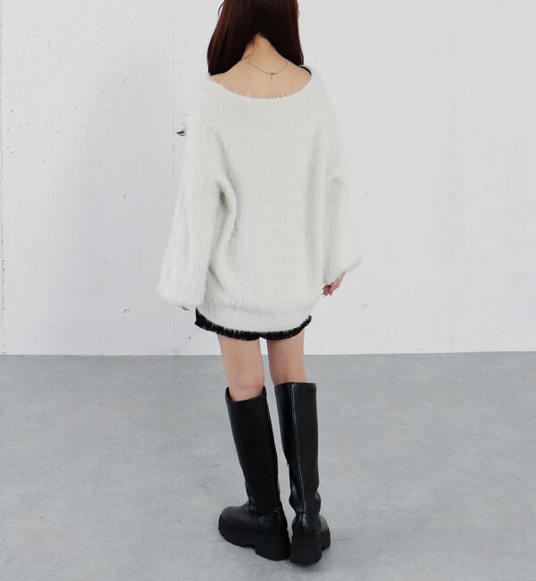 archives「スパンコールフェザーオフショルミドルニットプルオーバー」|ニット・セーター|