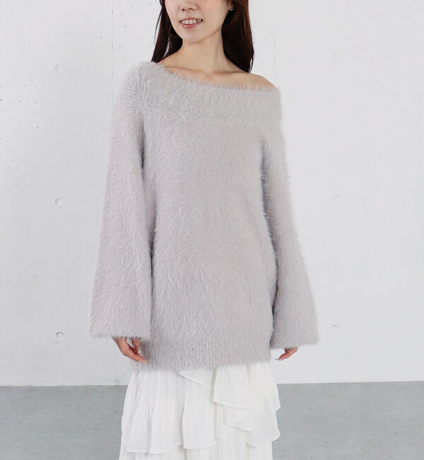 archives「スパンコールフェザーオフショルミドルニットプルオーバー」|ニット・セーター|