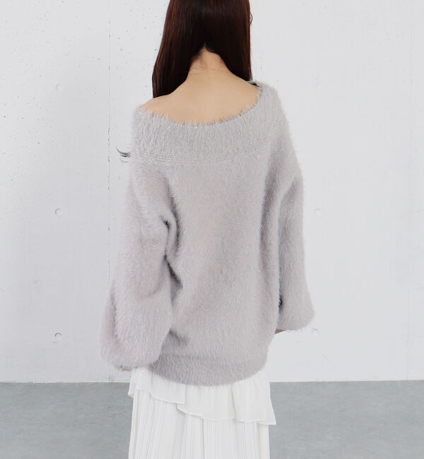 archives「スパンコールフェザーオフショルミドルニットプルオーバー」|ニット・セーター|