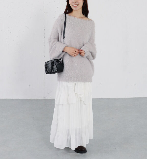 archives「スパンコールフェザーオフショルミドルニットプルオーバー」|ニット・セーター|