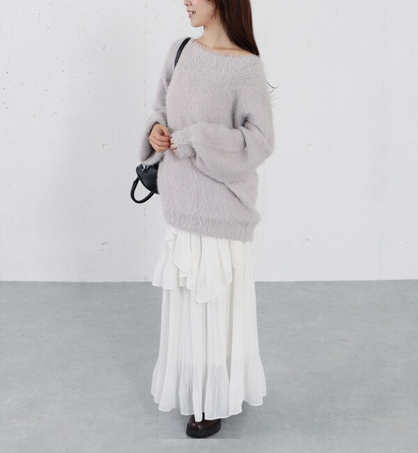 archives「スパンコールフェザーオフショルミドルニットプルオーバー」|ニット・セーター|