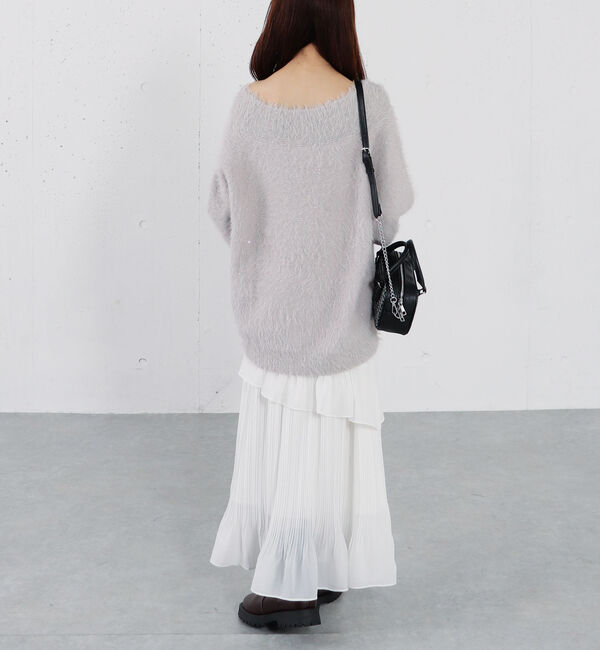 archives「スパンコールフェザーオフショルミドルニットプルオーバー」|ニット・セーター|