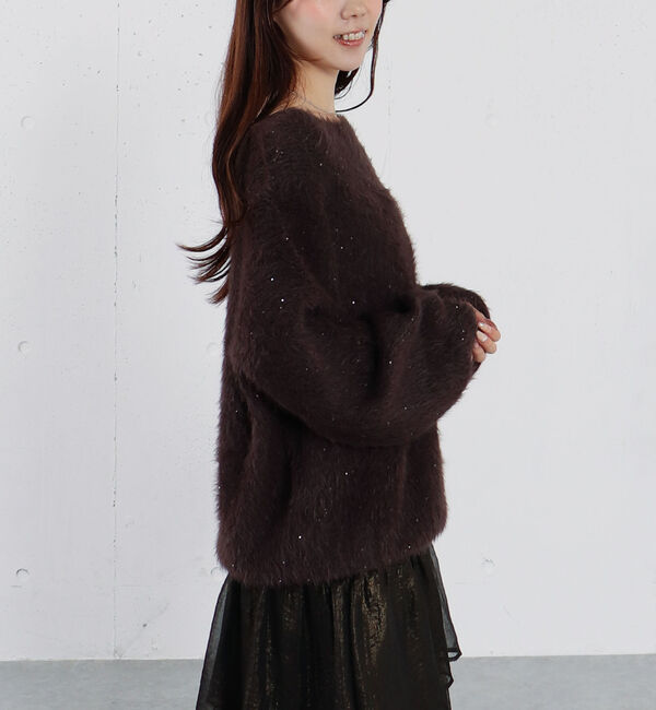 archives「スパンコールフェザーオフショルミドルニットプルオーバー」|ニット・セーター|